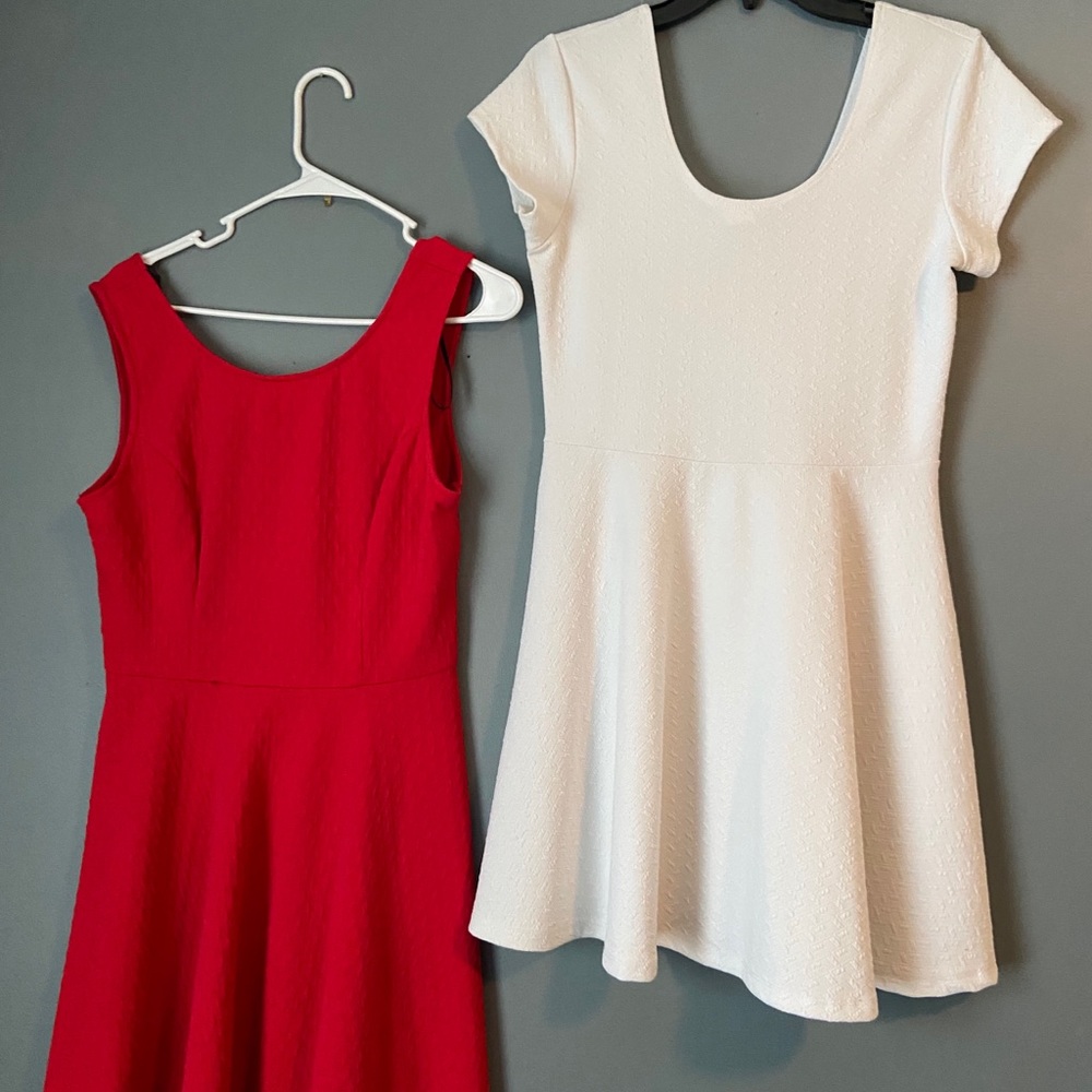 Red and White Dresses
